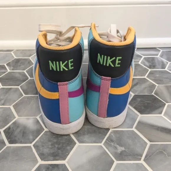 Nike Blazer Mid Aurora Purple Multicolor High Top Sneakers Youth 6