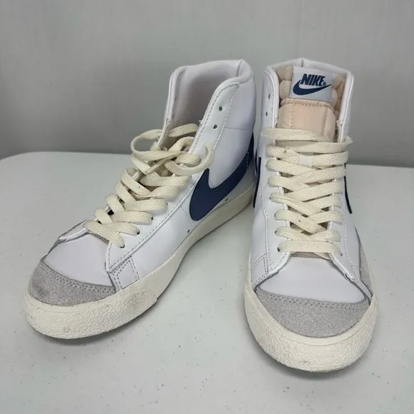 Nike Blazers Women’s White and Blue High-Top Sneakers
