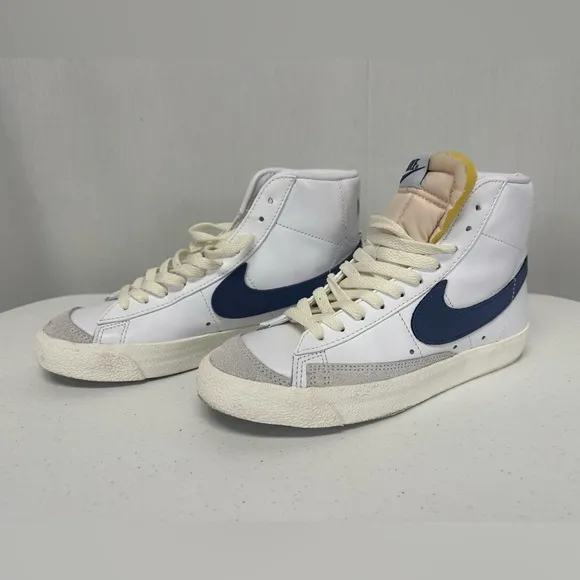 Nike Blazers Women’s White and Blue High-Top Sneakers