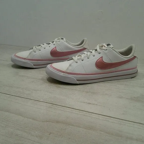 Nike Court Legacy Sneakers White Pink Glaze GS DA5380-110 - Size 5 Y