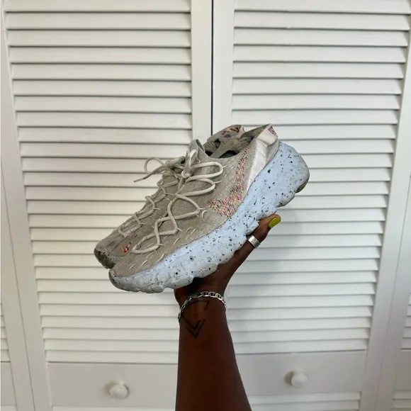 Nike Cream Athletic Shoes with Futuristic Design