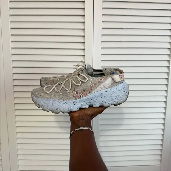 Nike Cream Athletic Shoes with Futuristic Design