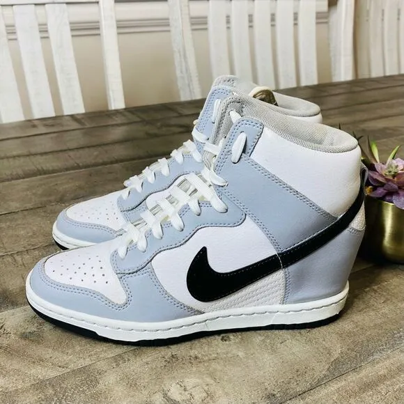 Nike Dunk High Sky Hi Hidden Wedge Shoes White Gray Women’s Shoes Size 7