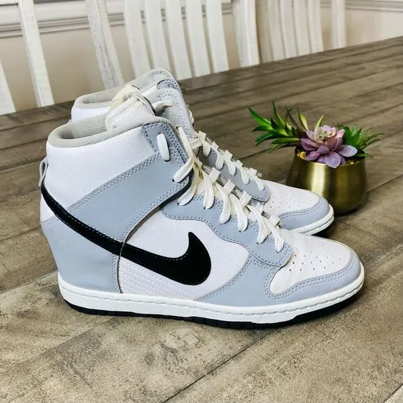 Nike Dunk High Sky Hi Hidden Wedge Shoes White Gray Women’s Shoes Size 7