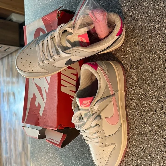 Nike Dunk Low Pink White Athletic Shoes