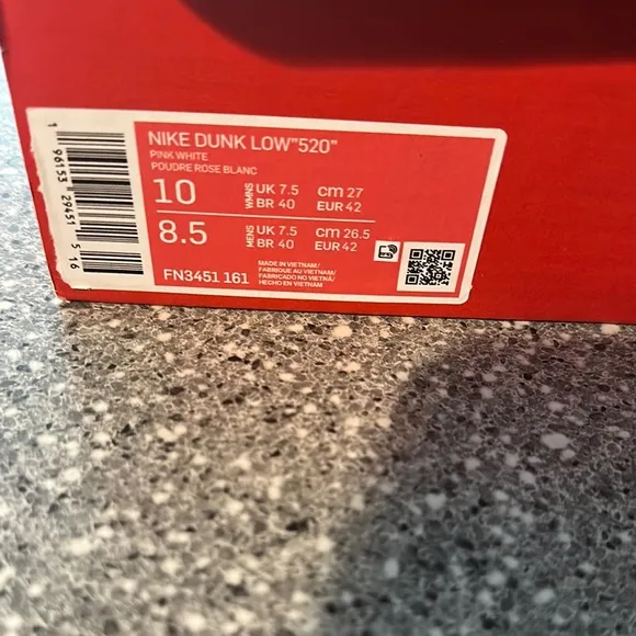 Nike Dunk Low Pink White Athletic Shoes