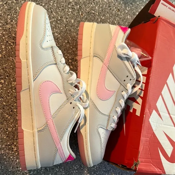Nike Dunk Low Pink White Athletic Shoes