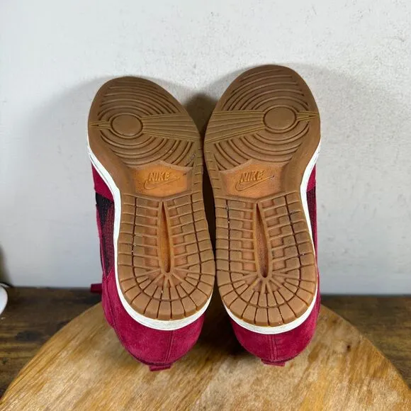 Nike Dunk Sky Hi Black Hidden Wedge Noble‎ Red 543258-601 Shoes Womens Size 7