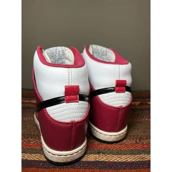 Nike Dunk Sky Hi Bright Magenta Sneakers 528899-502 Black White Wedge 7.5