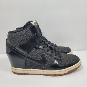 Nike Dunk Sky Hi Essential Black Wedge Women's Shoes 644877-003 US Size 8