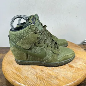 Nike Dunk Sky Hi Essential Military Women's Size‎ 6 Green Wedge Shoes 644877-302