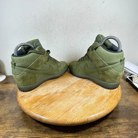 Nike Dunk Sky Hi Essential Military Women's Size‎ 6 Green Wedge Shoes 644877-302