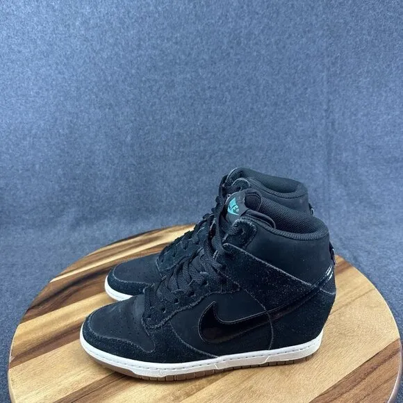 Nike Dunk Sky Hi Essential Women Size 9 Black Hidden Wedge Shoes 644877-011