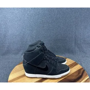 Nike Dunk Sky Hi Essential Women Size 9 Black Hidden Wedge Shoes 644877-011