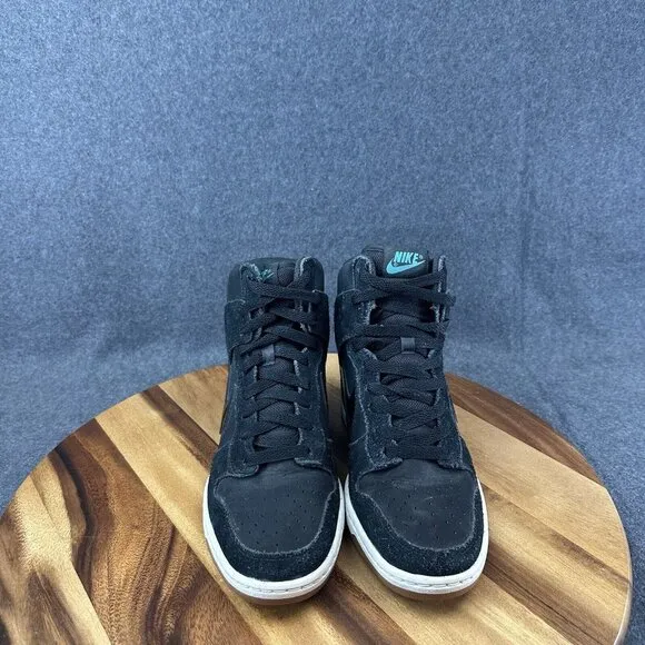 Nike Dunk Sky Hi Essential Women Size 9 Black Hidden Wedge Shoes 644877-011