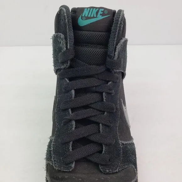 Nike Dunk Sky Hi Essential Womens Size 8 Black Suede Hidden Wedge Sneaker Shoes