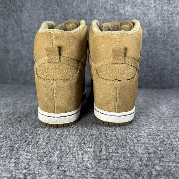 Nike Dunk Sky Hi Hidden Wedge Shoes Womens 6.5 Brown Suede Filbert Sneakers
