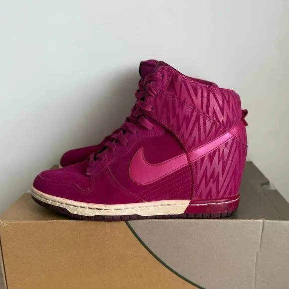 Nike Dunk Sky Hi Hidden Wedge Suede ‘Magenta Pink’ Women Shoes - SZ 8