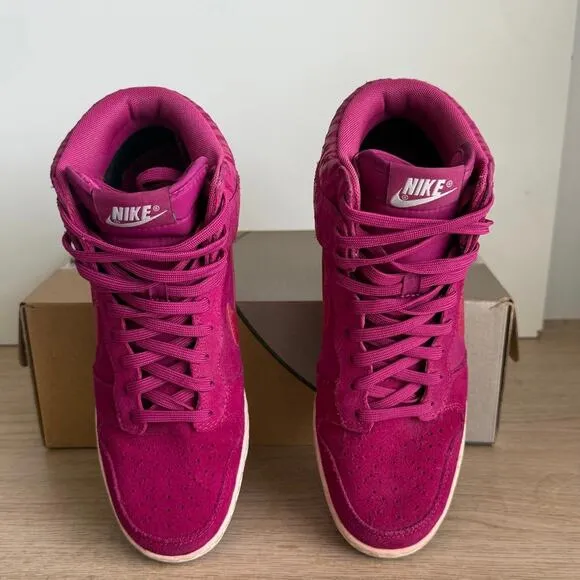 Nike Dunk Sky Hi Hidden Wedge Suede ‘Magenta Pink’ Women Shoes - SZ 8