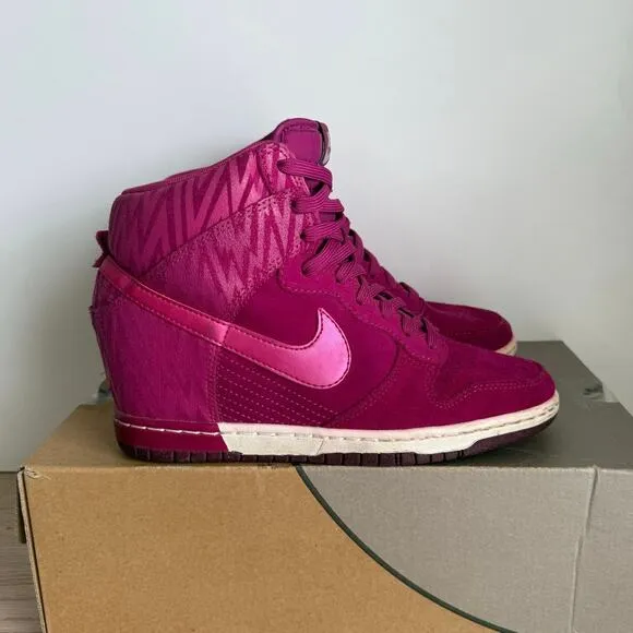 Nike Dunk Sky Hi Hidden Wedge Suede ‘Magenta Pink’ Women Shoes - SZ 8