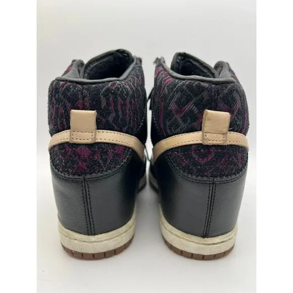 Nike Dunk Sky Hi Purple Tribal Linen Hidden Wedge Sneakers Shoes Size 8