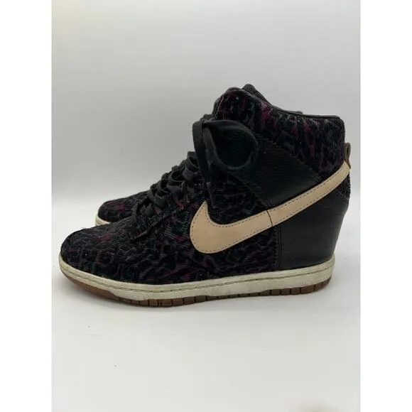 Nike Dunk Sky Hi Purple Tribal Linen Hidden Wedge Sneakers Shoes Size 8