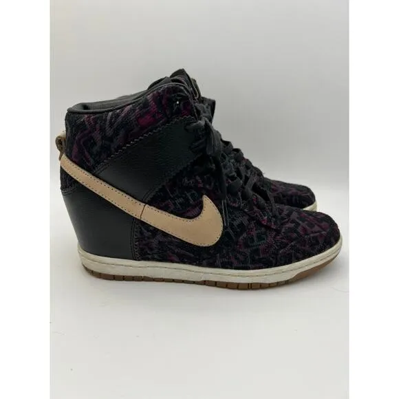 Nike Dunk Sky Hi Purple Tribal Linen Hidden Wedge Sneakers Shoes Size 8