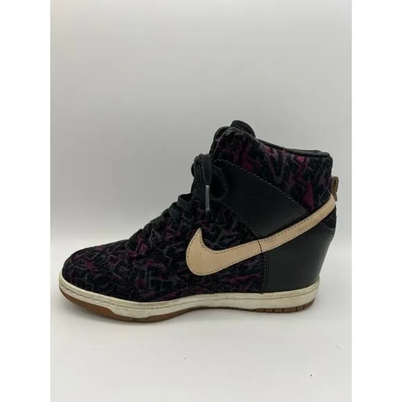 Nike Dunk Sky Hi Purple Tribal Linen Hidden Wedge Sneakers Shoes Size 8