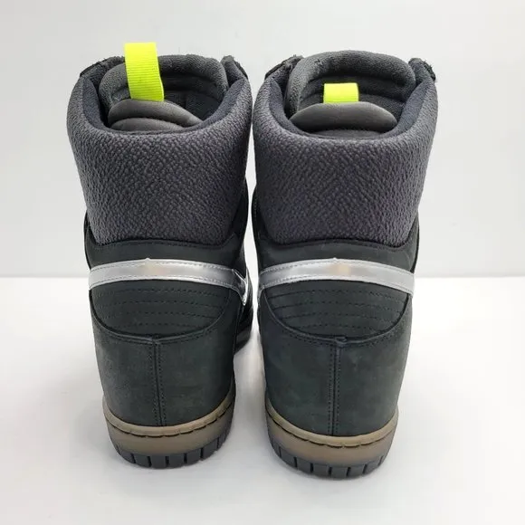 Nike Dunk Sky High Black Hidden Wedge Sneaker 2014 Women's 684954-001 US Size 12