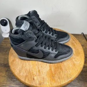 Nike Dunk Sky High Hidden Wedge Black Metallic Shoes Women's Size 9 CZ4149-400