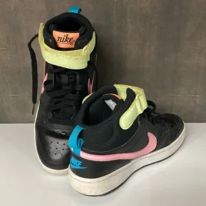 NIKE Dunks High Top Black Highlighter Neons Sneakers Y2K Retro Size 6Y