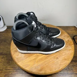 Nike Force Dunk Sky Hi Hidden Wedge Heel Black Womens‎ Size 9 Shoes 644877-008