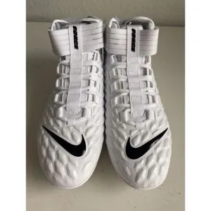 Nike Force Savage Pro 2 Triple White Football Cleats AH4000-100 Men's Size 13.5