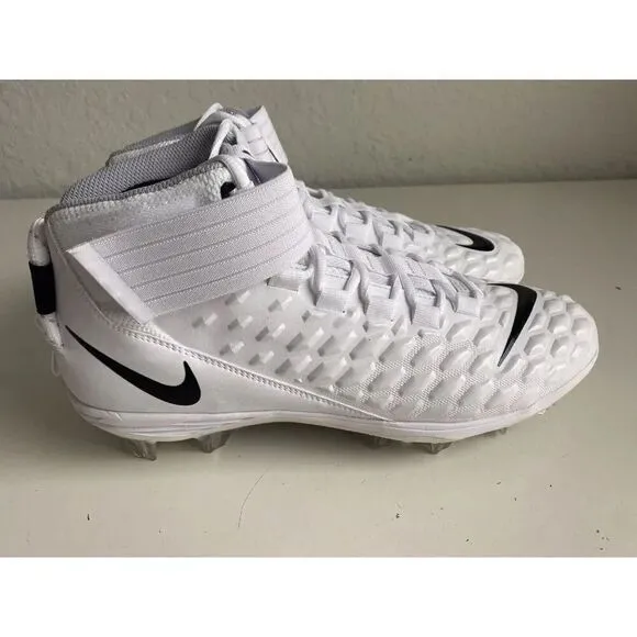 Nike Force Savage Pro 2 Triple White Football Cleats AH4000-100 Men's Size 13.5