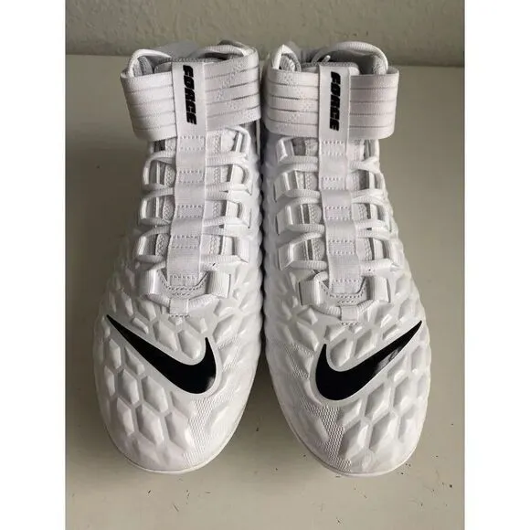 Nike Force Savage Pro 2 Triple White Football Cleats AH4000-100 Men's Size 13.5