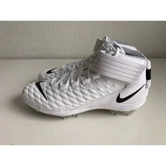 Nike Force Savage Pro 2 Triple White Football Cleats AH4000-100 Men's Size 13.5