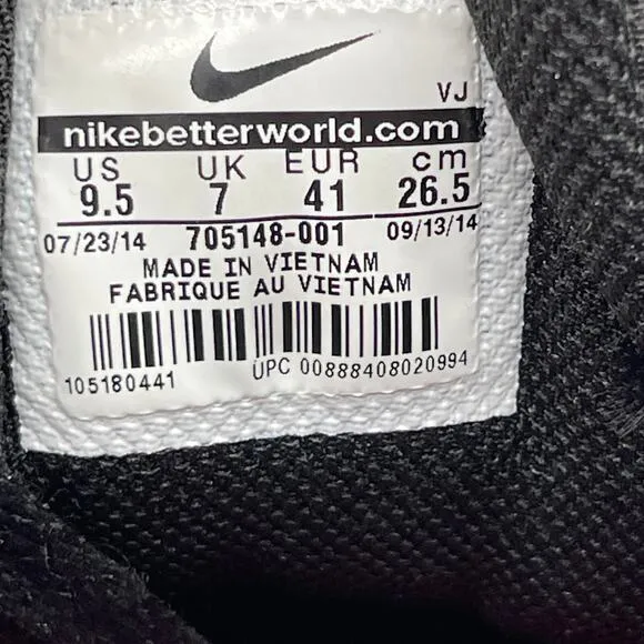 Nike Force Sky High Shoes Womens Size 9.5 Black Polka Dot Hidden Wedge Sneakers