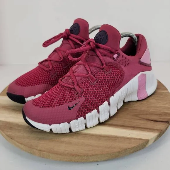 Nike Free Metcon 4 Women's Size 9.5 Beet Root (Maroon) Pink and White