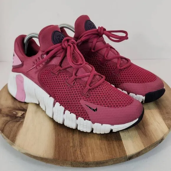 Nike Free Metcon 4 Women's Size 9.5 Beet Root (Maroon) Pink and White