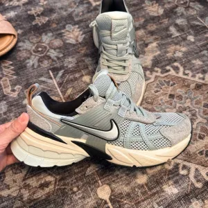 Nike Gray and Black Athletic Shoes with Retro Design
