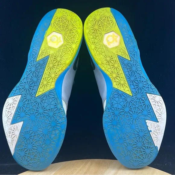 Nike KD 6 VI Pure Platinum/Vivid Blue-Volt Low Top Sneakers 599424-009 size 12