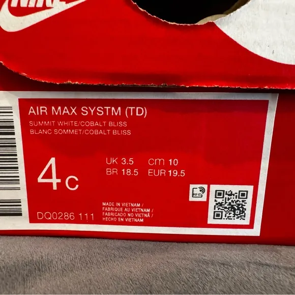 Nike Kids Air Max White and Gray Shoes