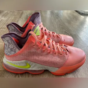Nike LeBron Low Aloha Hawaii Sz 12 shoes. Pink/purple. Small defect