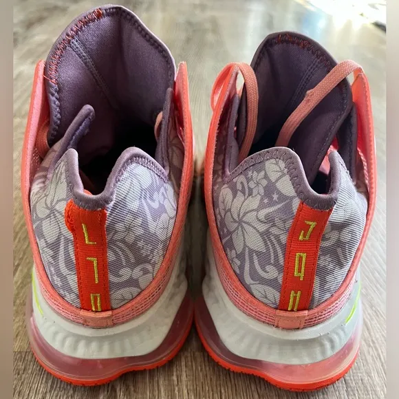 Nike LeBron Low Aloha Hawaii Sz 12 shoes. Pink/purple. Small defect