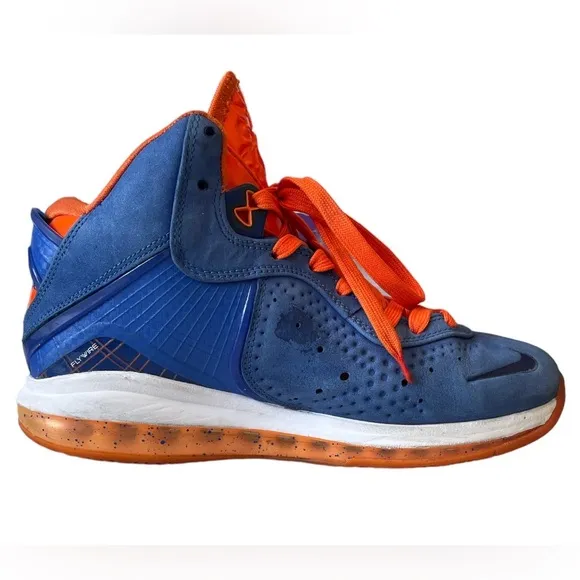 Nike LEBRON VIII QS - Varsity Royal/White/Orange Blaze - Men's 8 #43