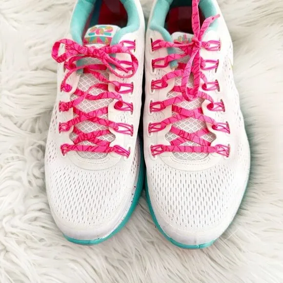 NIKE | Lunarglide  4 Teal Gold White Hot Pink Speckled Sneakers Shoes | Size 11