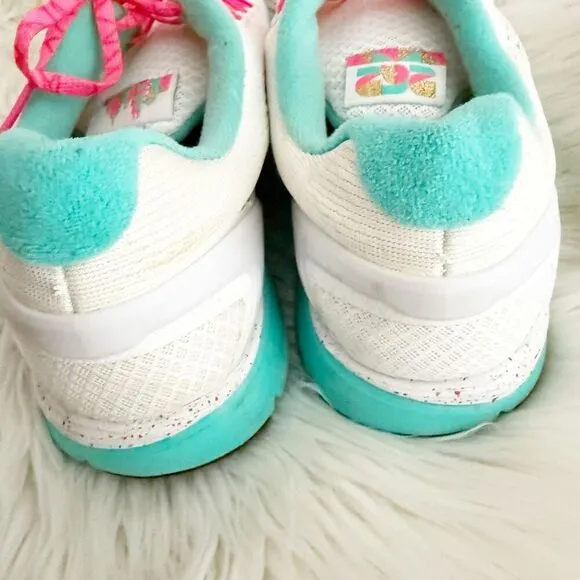 NIKE | Lunarglide  4 Teal Gold White Hot Pink Speckled Sneakers Shoes | Size 11