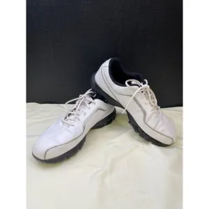Nike Mens Leather Golf Shoes White Black Size 10.5 SKU 6444