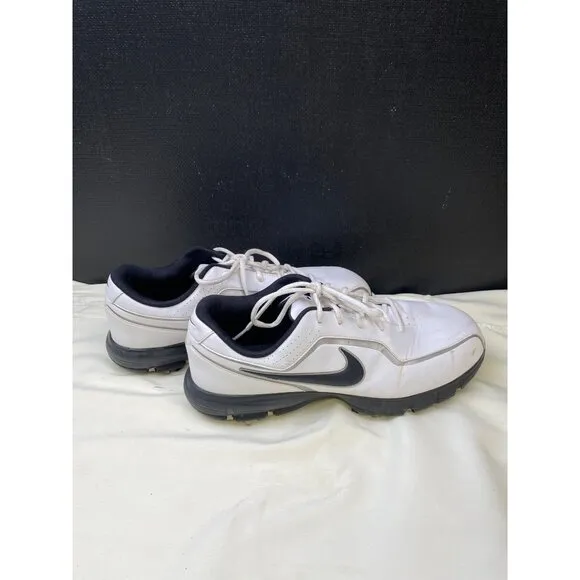 Nike Mens Leather Golf Shoes White Black Size 10.5 SKU 6444