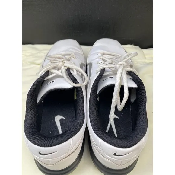 Nike Mens Leather Golf Shoes White Black Size 10.5 SKU 6444